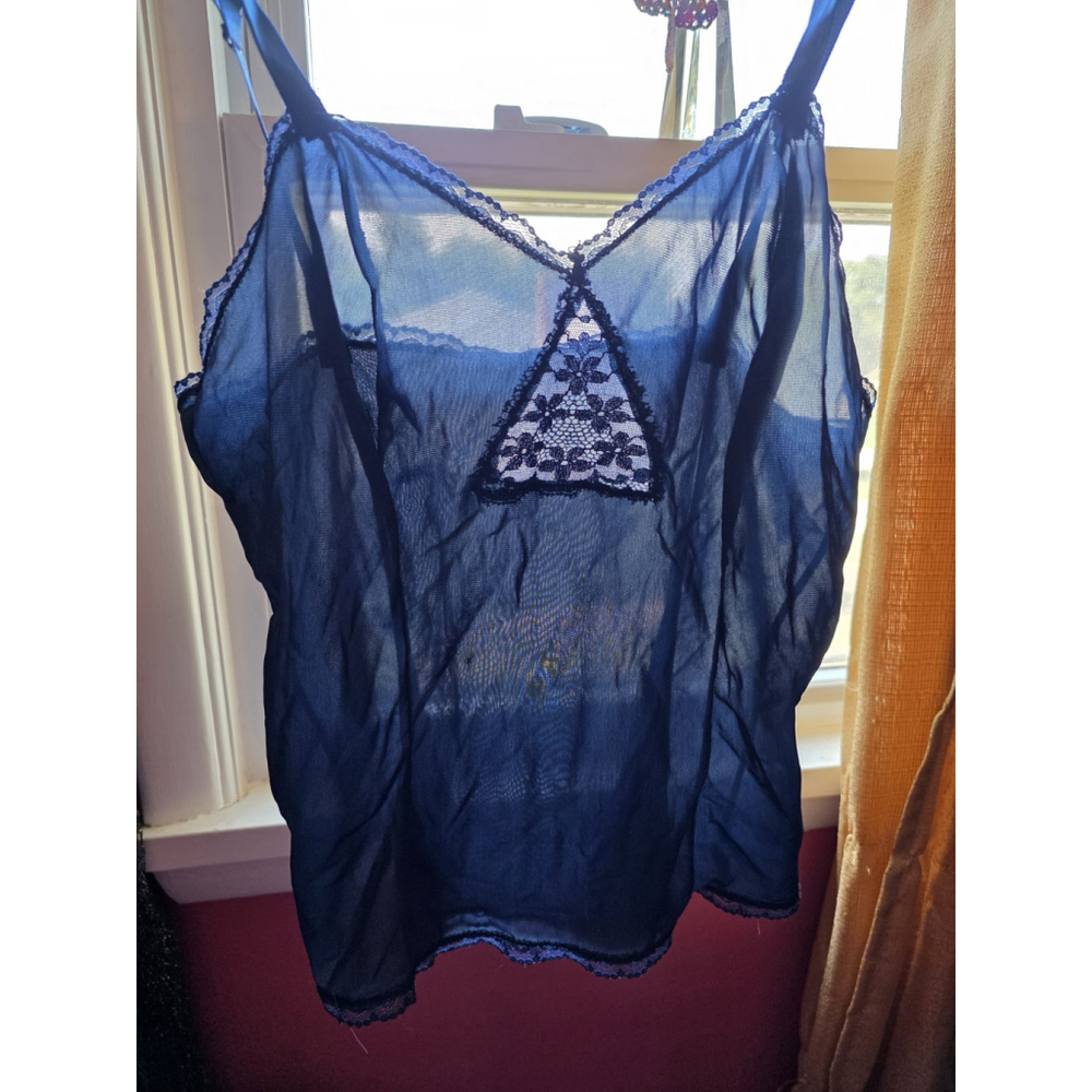 Vintage Nancy King Lace Cami Womens 32 Small Whimsigoth Slip Feminine Sheer